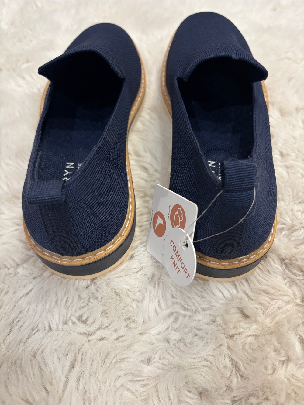 Knit Slip-On Loafers in Navy - Picture 4 of 4